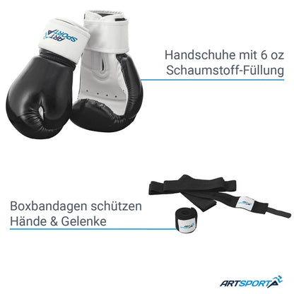 Set de sacs de boxe 10 kg pour enfants avec gants de boxe