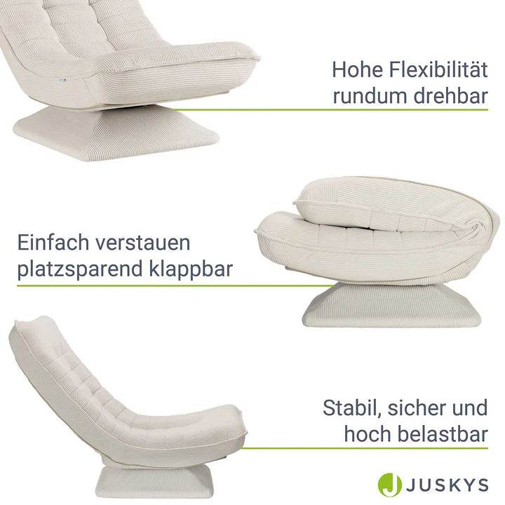 Relaxsessel Korsika mit Cord 360° drehbar Beige - Palo24