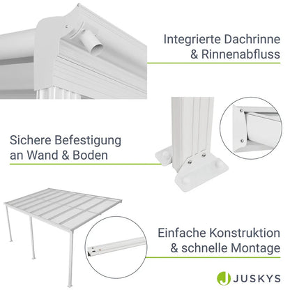 Terrassenüberdachung Borneo 5x3 m Weiss