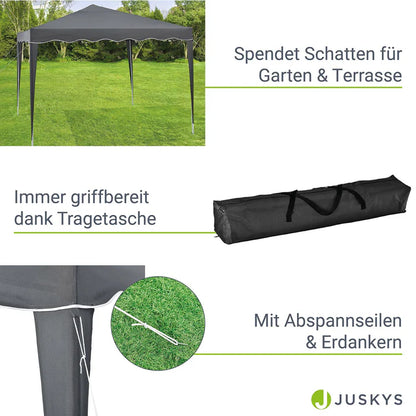 Faltpavillon Vivara 3x3 m in Grau mit Tragetasche