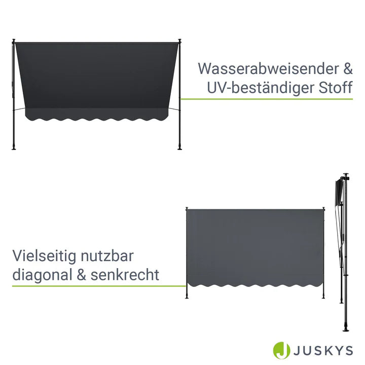 Klemmmarkise Kapstadt 300x120 cm Grau - Palo24