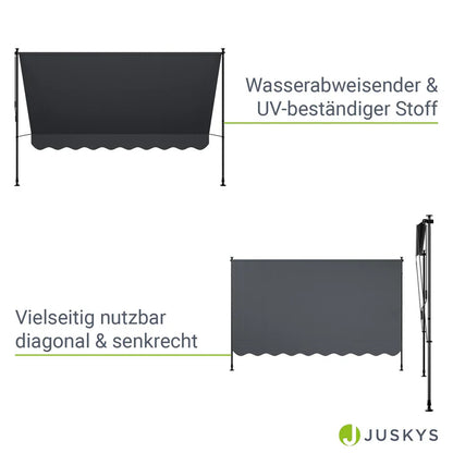 Klemmmarkise Kapstadt 300x120 cm Grau - Palo24