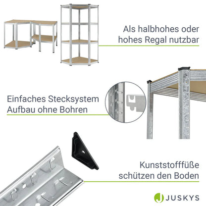 Mensola angolare portaoggetti "Corner Easy" 160 x 75 x 40-75 cm
