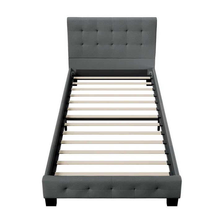 Letto imbottito Manresa 90x200 cm in grigio