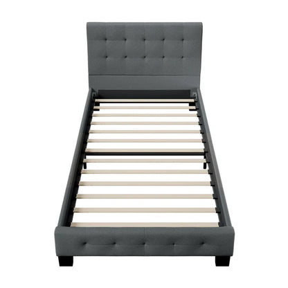 Letto imbottito Manresa 90x200 cm in grigio