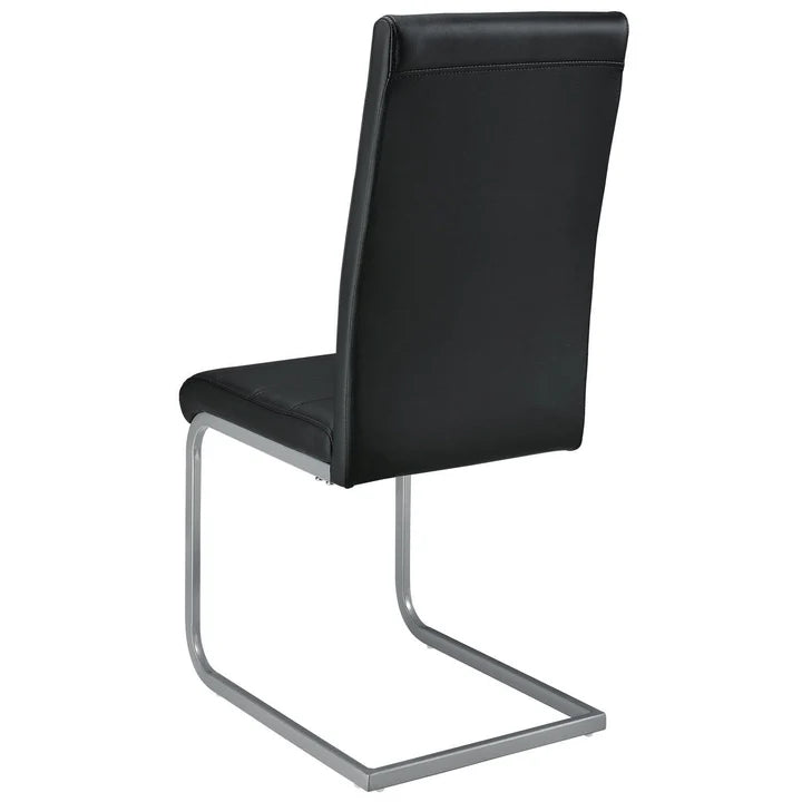 Lot de 4 chaises cantilever Vegas en simili cuir noir