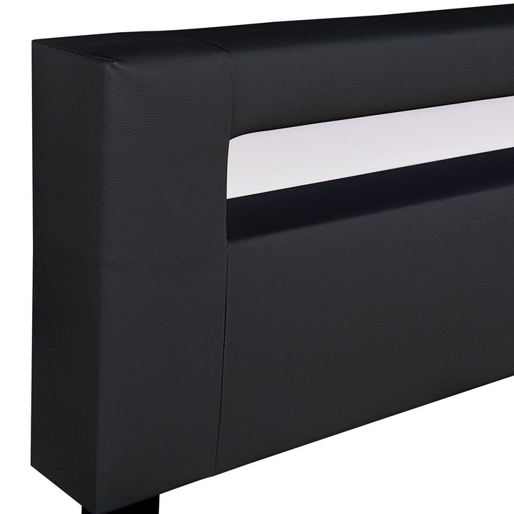 LED Polsterbett Paris mit Lattenrost 160x200 cm - schwarz