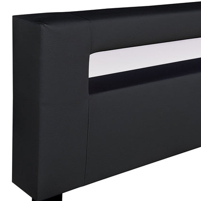 LED Polsterbett Paris mit Lattenrost 160x200 cm - schwarz