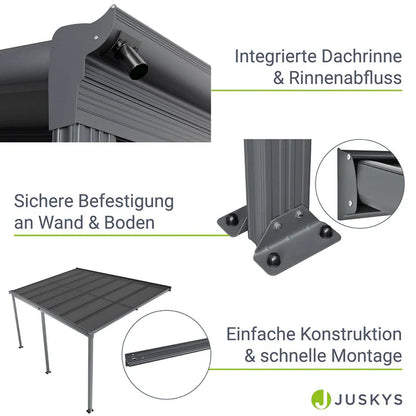 Terrassendach Borneo 4 x 3 m dunkelgrau