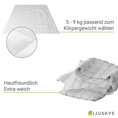 Gewichtsdecke 135x200 cm für besseren Schlaf 9 kg