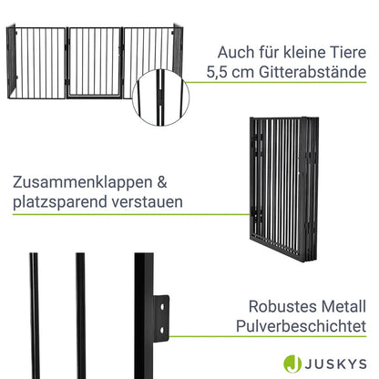 Metall Kaminschutzgitter 300 cm mit Tür und Befestigungsmaterial