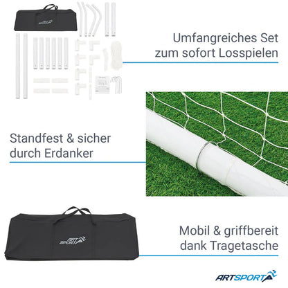 Fußballtor 180x120 cm mit Netz & Tasche