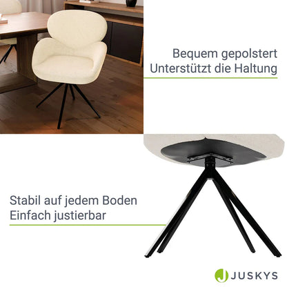 2er Esszimmerstuhl Drehstuhl Albano Creme