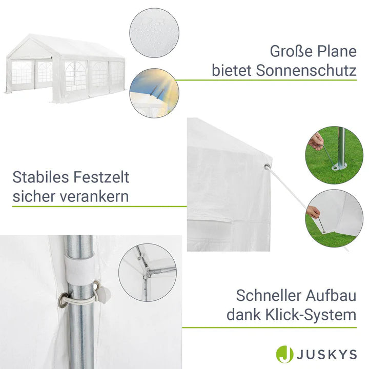 Partyzelt Gala 3x6 m in Weiss