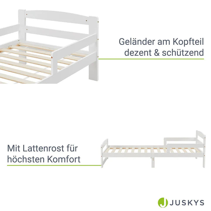 Letto per ragazzi 90 x 200 cm letto in legno Arona con rete a doghe bianco