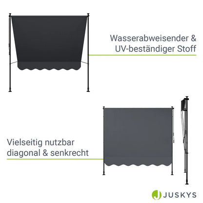Klemmmarkise Kapstadt 200x120 cm Grau - Palo24