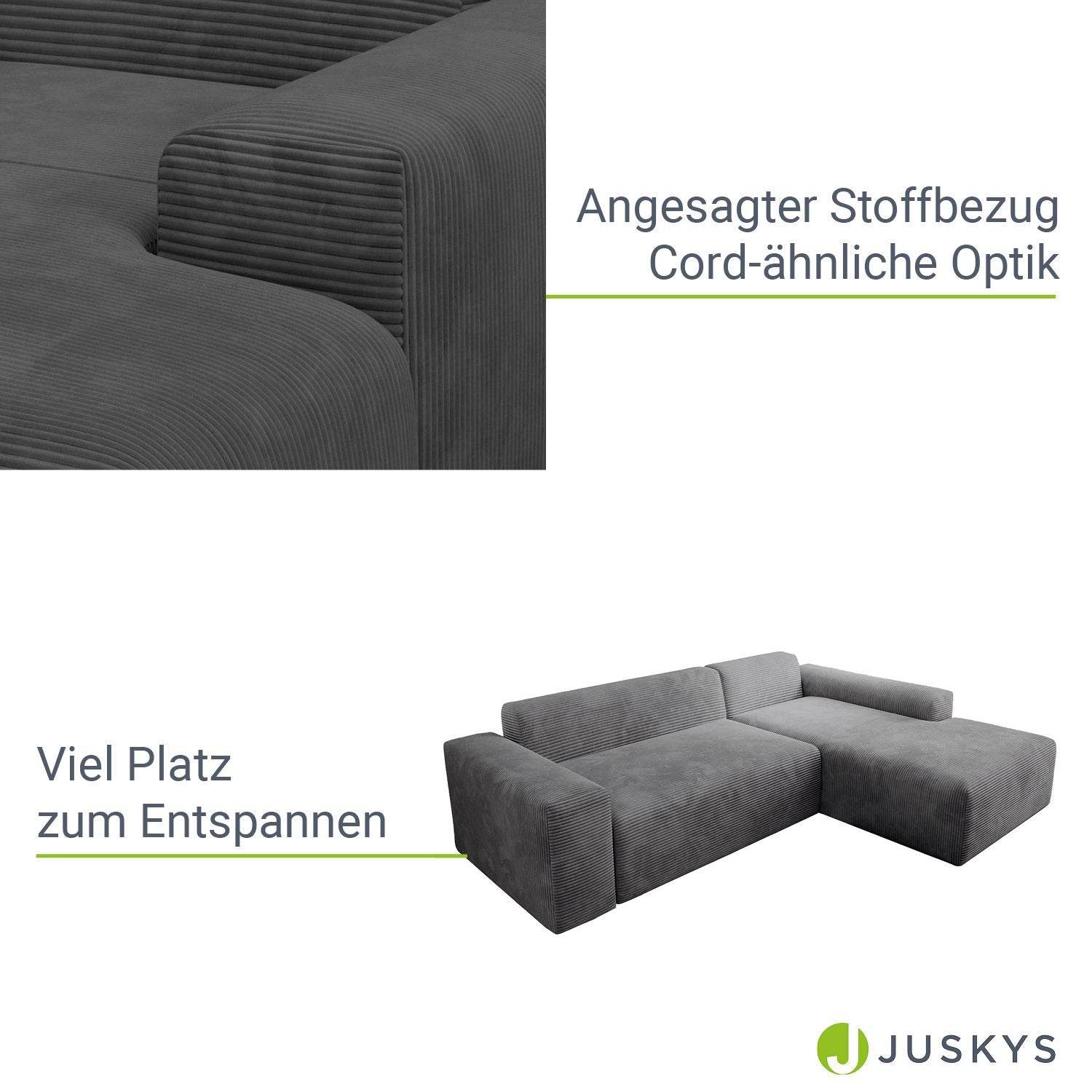 Sofa Vals Rechts mit PESO-Stoff - Dunkelgrau - Palo24