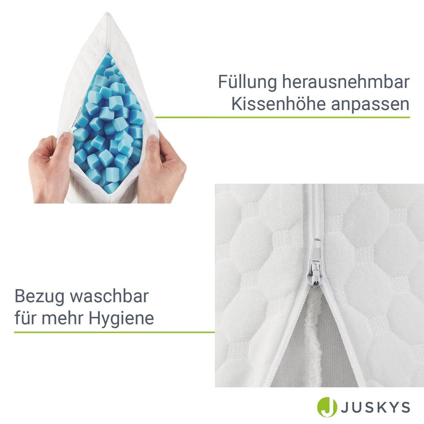 2er Set Kopfkissen 40 x 80 cm mit Memory Foam - Palo24