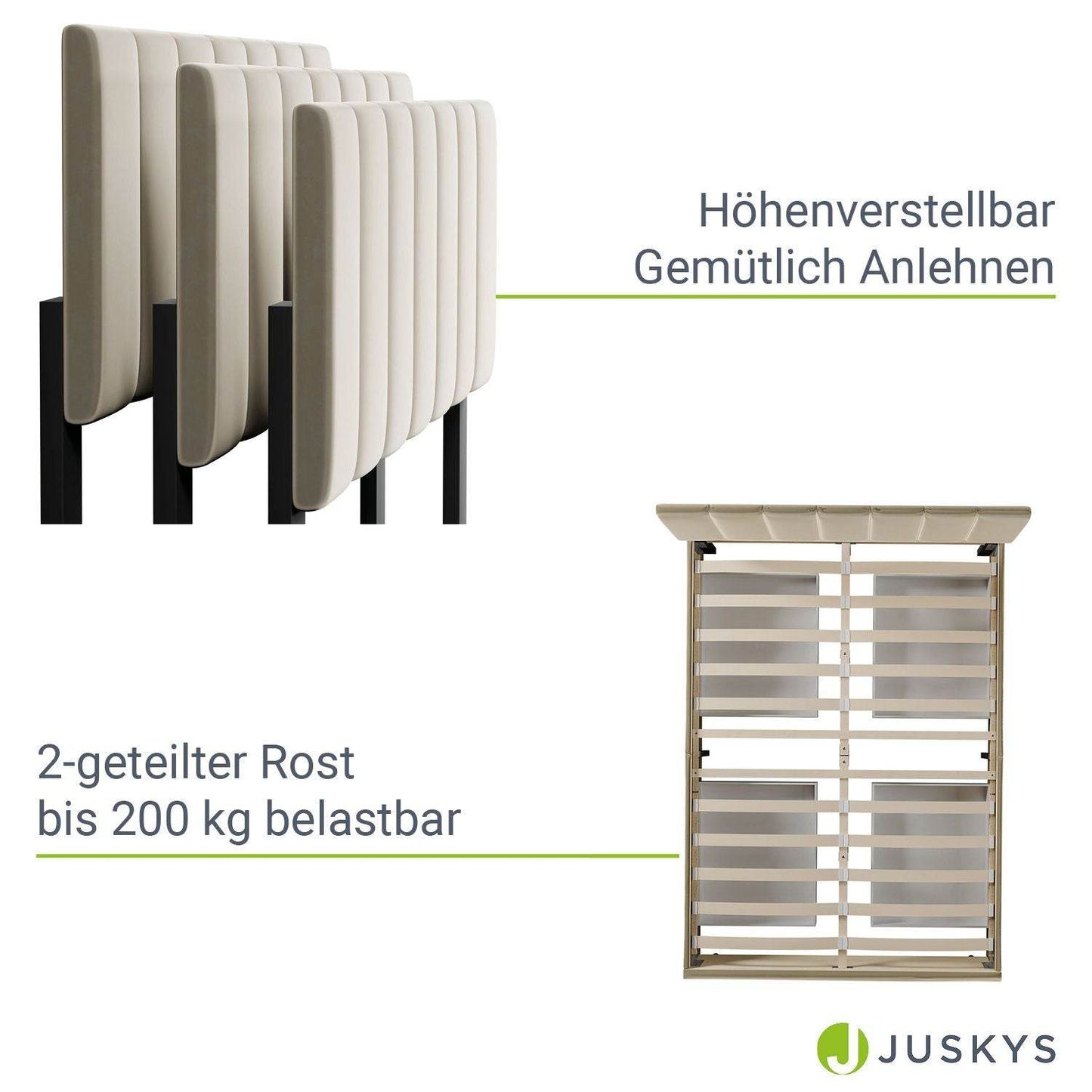 Polsterbett Soria mit Schubladen 140 x 200 Beige - Palo24