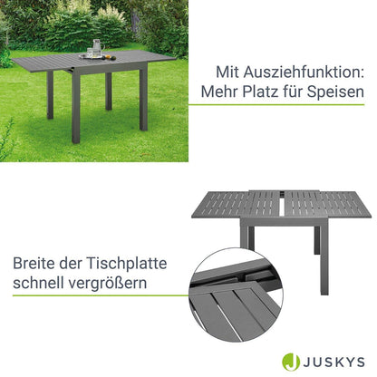Alu Gartentisch Laki 80x80 cm ausziehbar - Anthrazit - Palo24