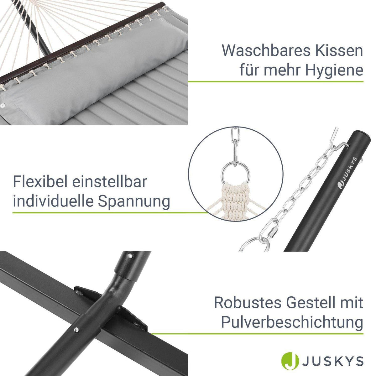 Hängematte Cata mit Gestell und Kissen - Hellgrau - Palo24