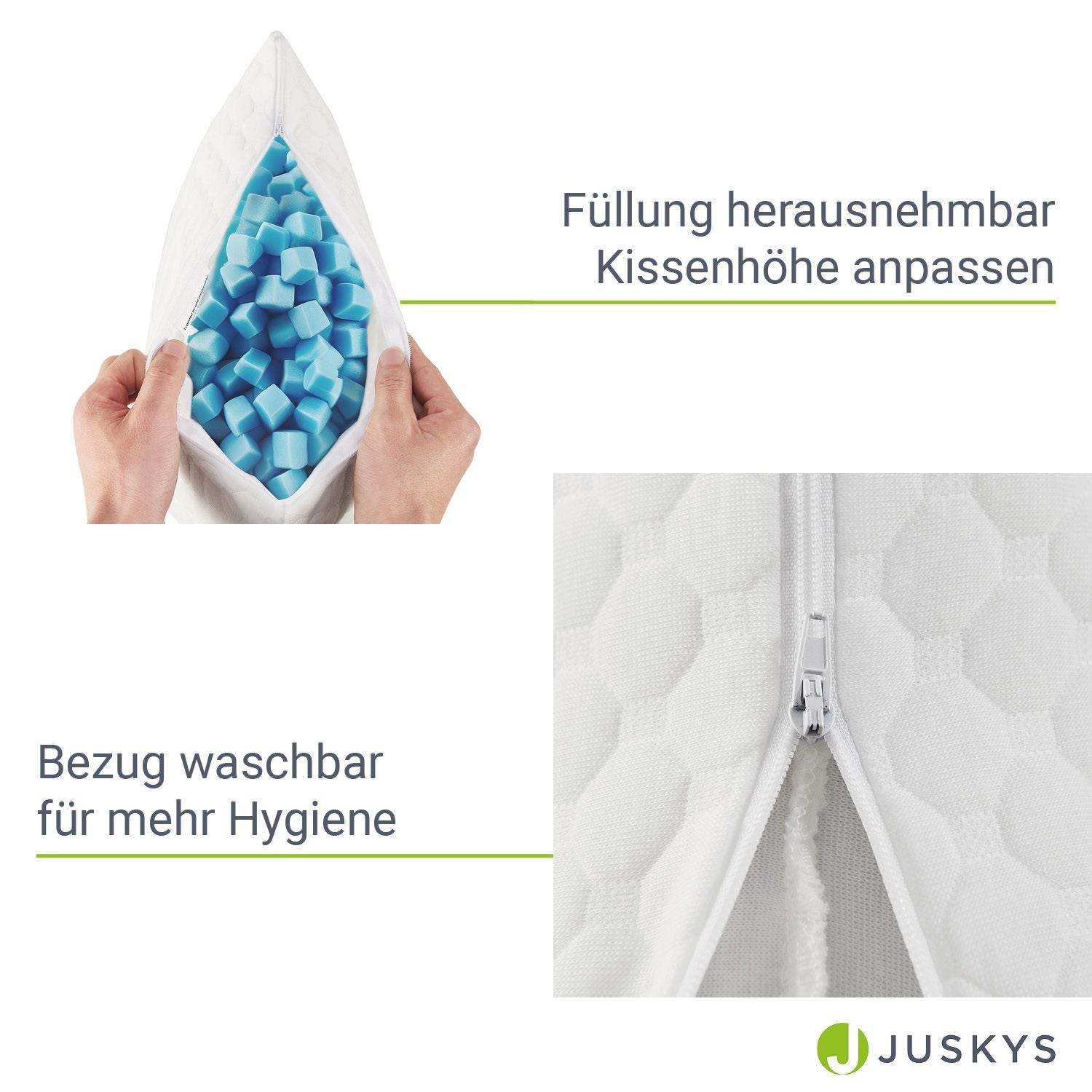 2er Set Kopfkissen 40 x 60 cm mit Memory Foam - Palo24