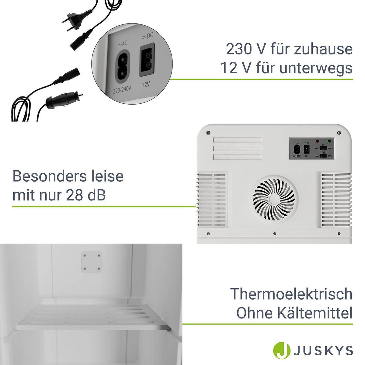 Mobiler 2in1 Mini-Kühlschrank 15 l Weiss - Palo24