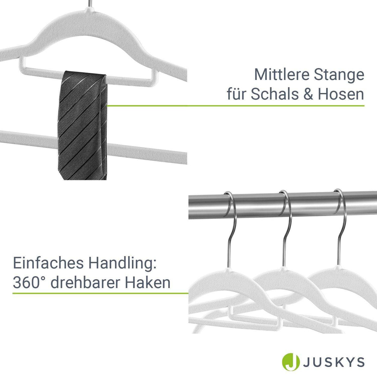 Kleiderbügel Samt 50er Set Weiss - Palo24