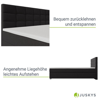 Boxspringbett Seattle 180x200 cm - Schwarz - Palo24