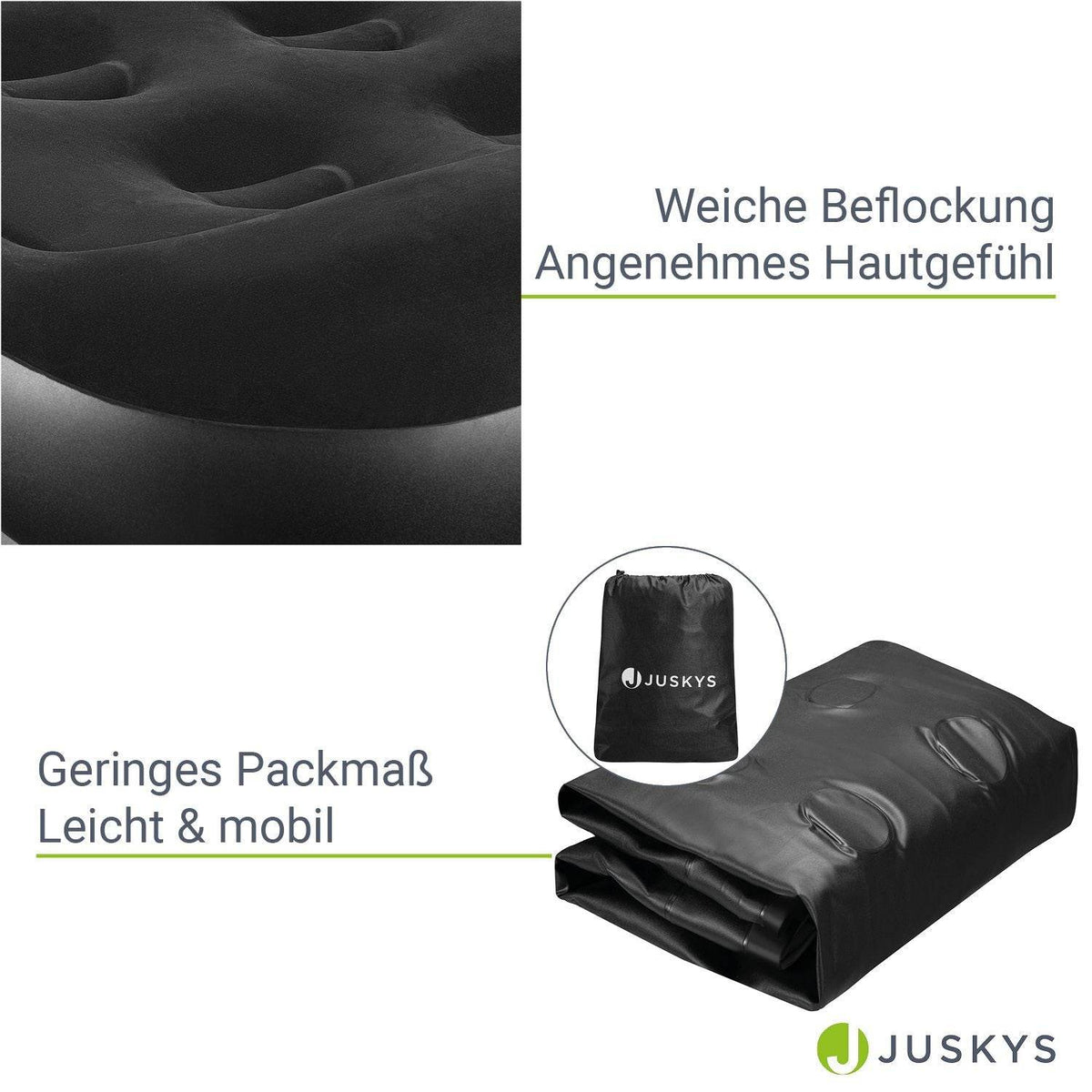 Luftbett Sapri M mit integrierter Pumpe - Schwarz - Palo24