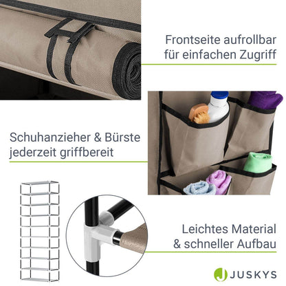 Schuhschrank L aus Stoff 9 Ebenen Hellbraun - Palo24