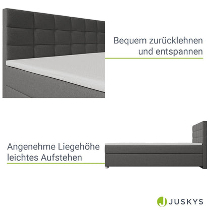 Boxspringbett Seattle 180x200 cm - Hellgrau - Palo24
