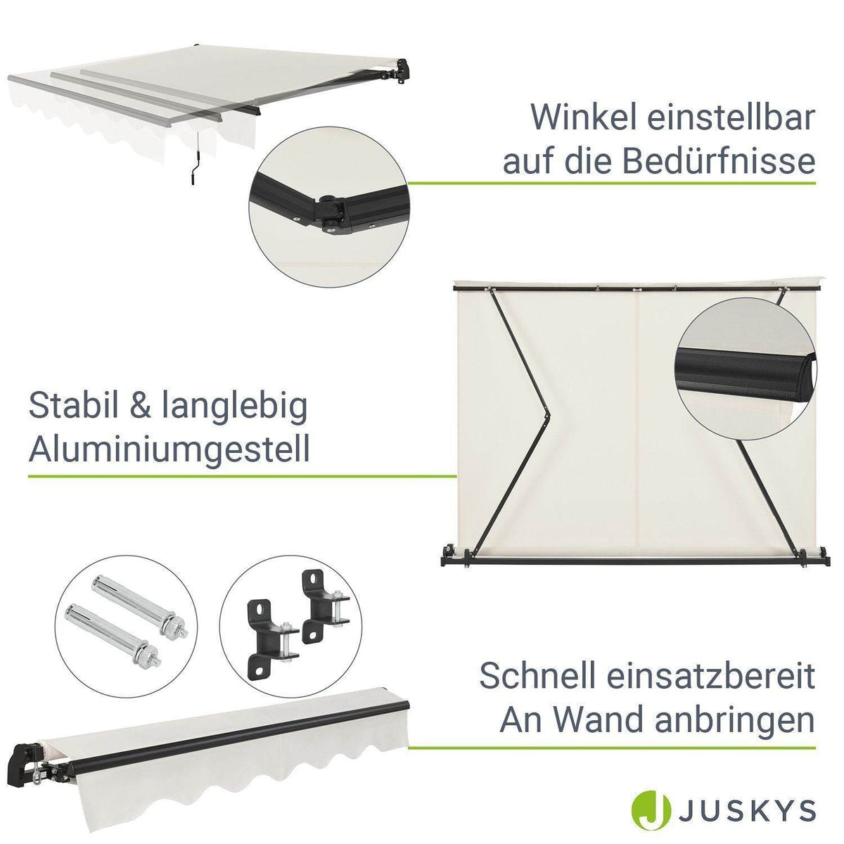 Gelenkarmmarkise 400 x 300 cm Beige - Palo24