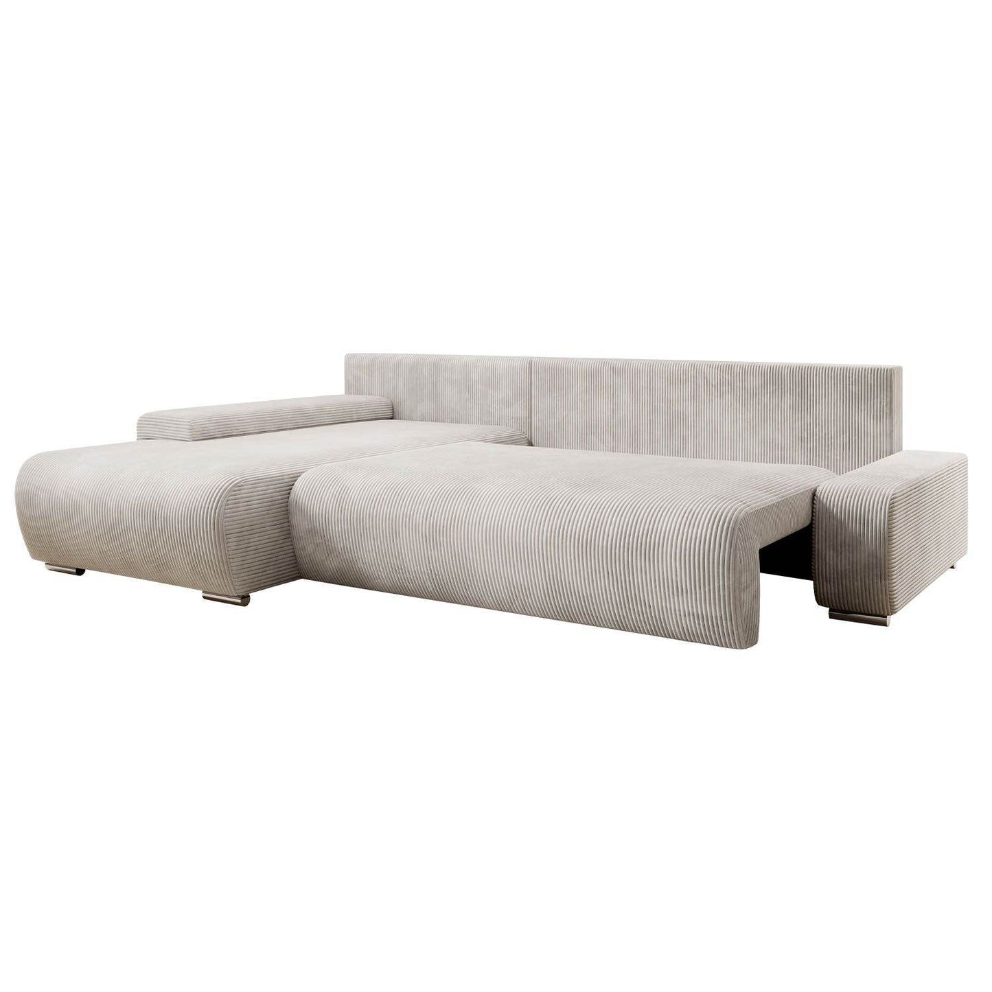 Sofa Iseo in L-Form mit Schlaffunktion Beige - Palo24