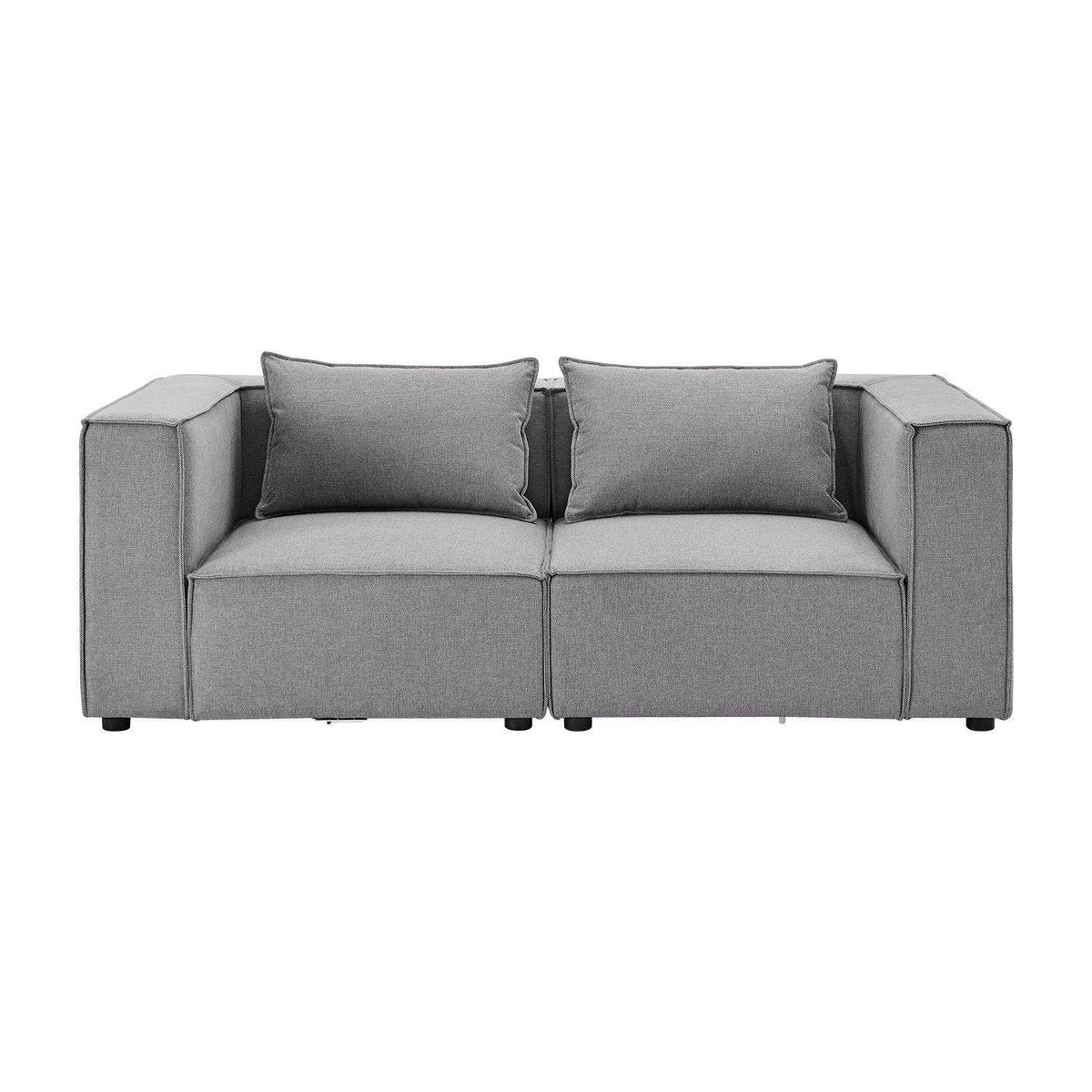 Modulares Sofa Domas S - 2 Sitzer Stoff Dunkelgrau - Palo24