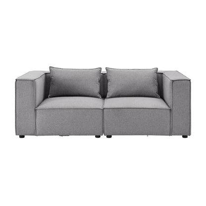 Modulares Sofa Domas S - 2 Sitzer Stoff Dunkelgrau - Palo24