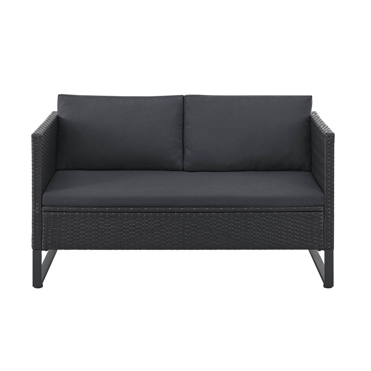Modulare Polyrattan Lounge Santorini Schwarz - Palo24