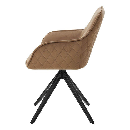 Esszimmerstuhl Drehstuhl Clyde mit Armlehne Hellbraun - Palo24