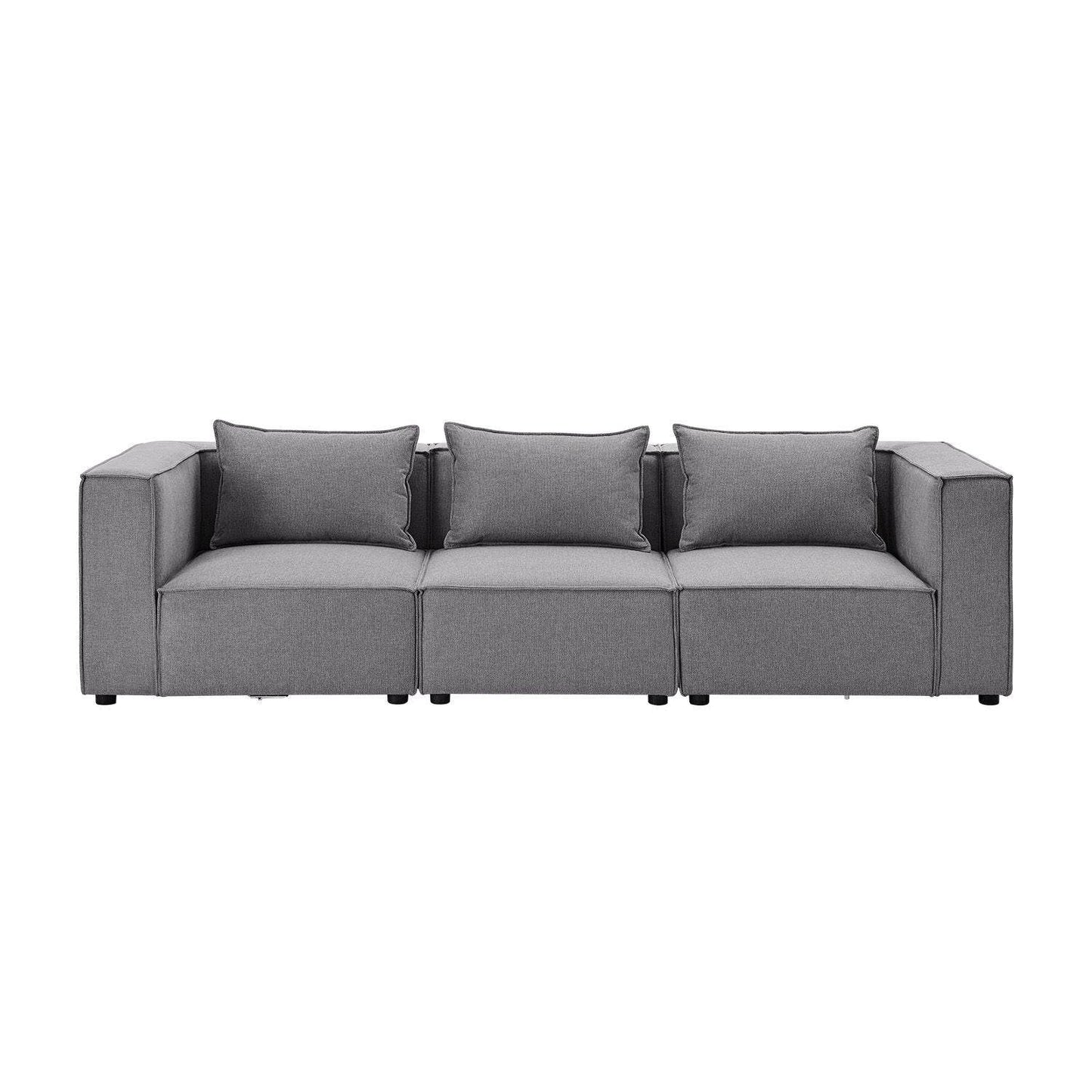 Modulares Sofa Domas M - 3 Sitzer Stoff Dunkelgrau - Palo24