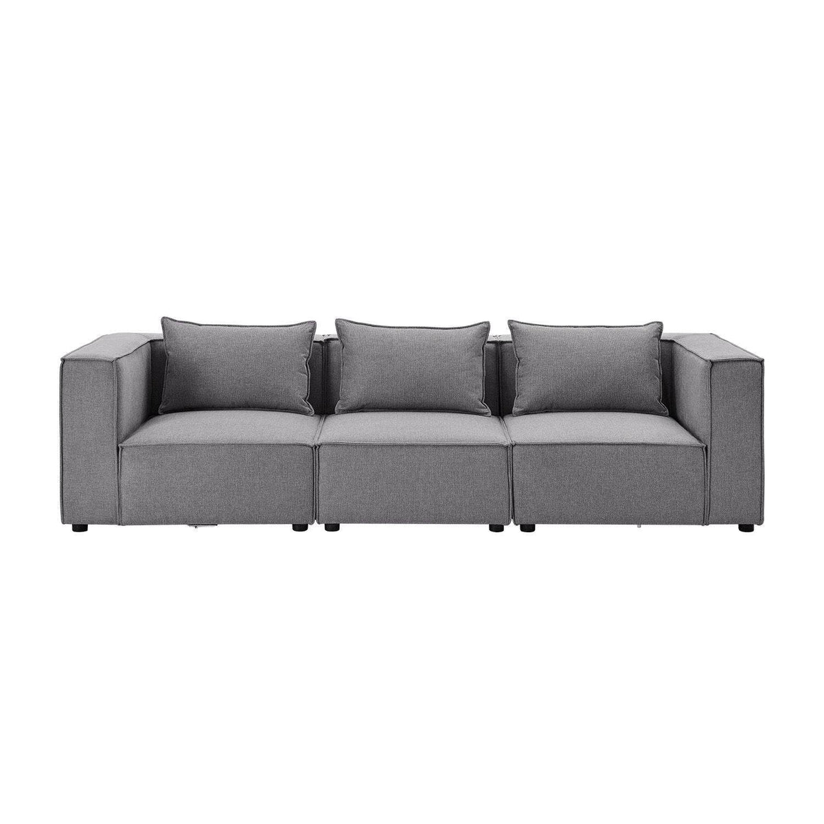 Modulares Sofa Domas M - 3 Sitzer Stoff Dunkelgrau - Palo24