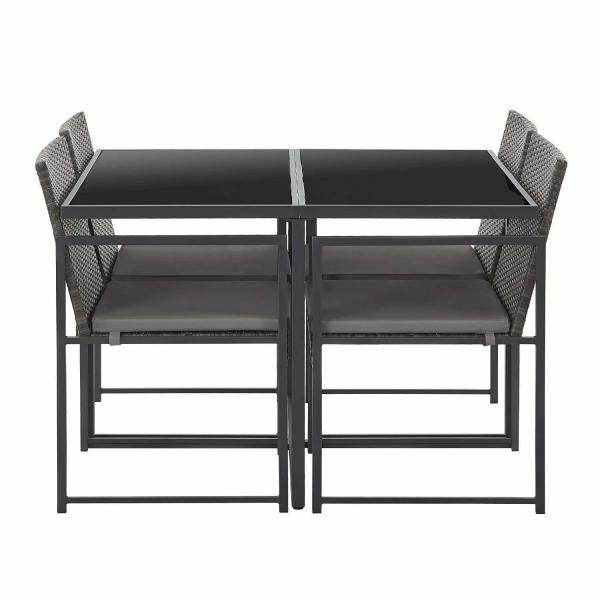 Polyrattan Sitzgruppe Bahamas M in Grau Industrial Design - Palo24