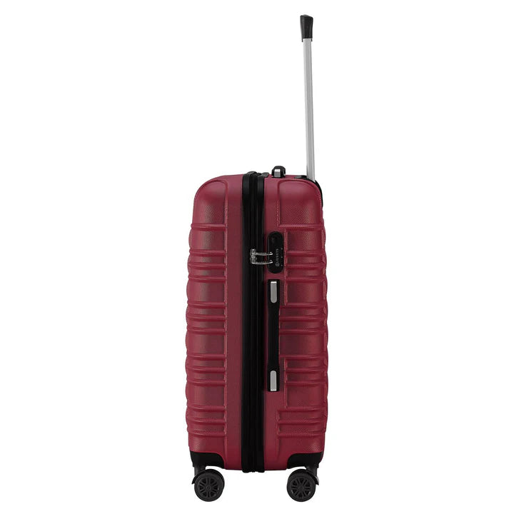 Set de valises rigides Rome - Set 4 pièces rouge avec coque rigide en ABS résistant aux chocs et roues 360°