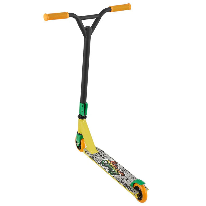 Stunt Scooter Street Life in Schwarz Gelb Trick Roller mit 360° Lenkung
