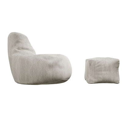 Sitzsack Chillex L mit Hocker Cord Sessel Beige - Palo24