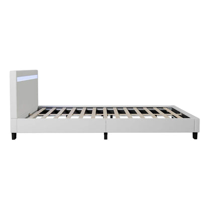 Polsterbett Verona 120 x 200 cm mit LED Beleuchtung in weiss