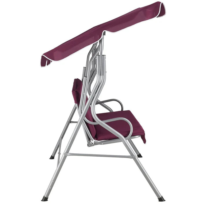 Altalena Hollywood Cecina 3 posti con struttura in acciaio verniciato rosso