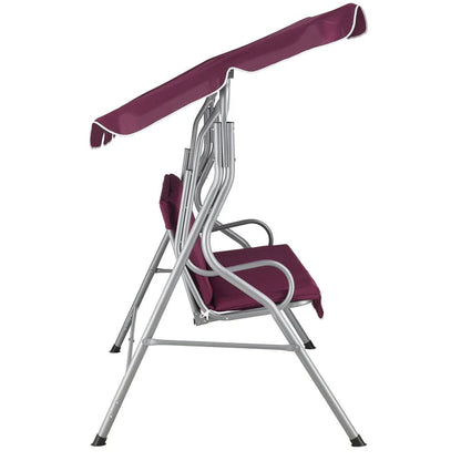 Altalena Hollywood Cecina 3 posti con struttura in acciaio verniciato rosso