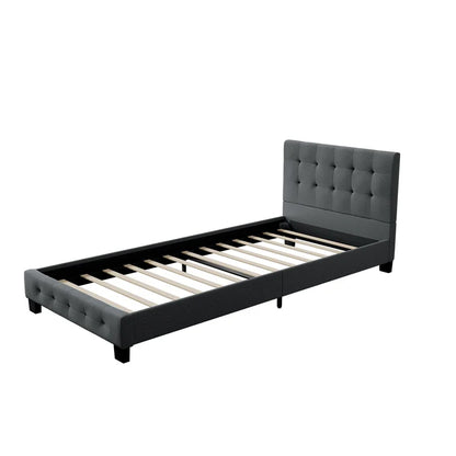 Letto imbottito Manresa 90x200 cm in grigio