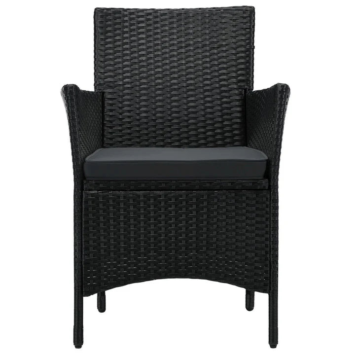 Set da balcone in polyrattan da 3 pezzi Bayamo nero/grigio
