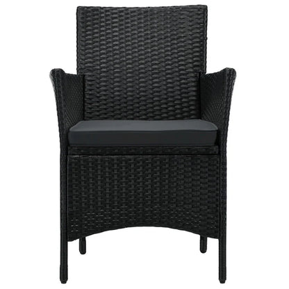 Set da balcone in polyrattan da 3 pezzi Bayamo nero/grigio